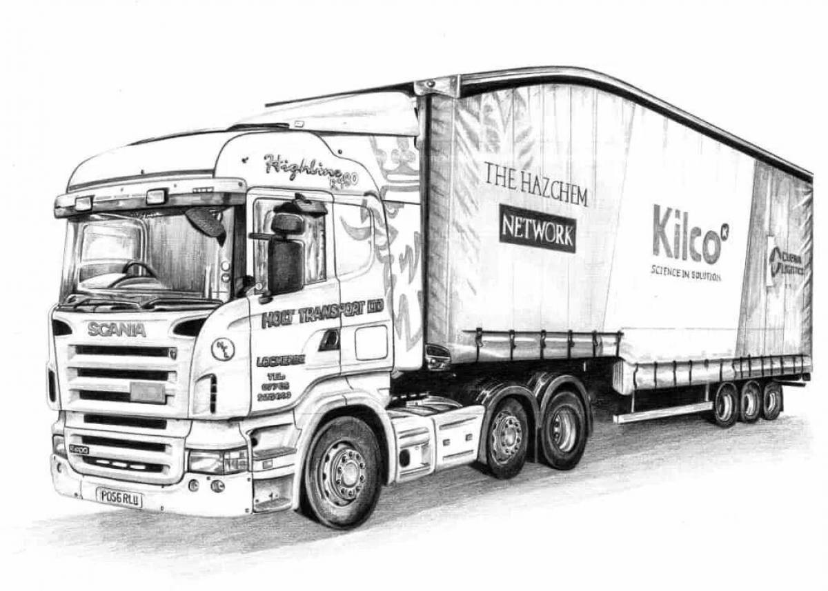 Scania's playful coloring page