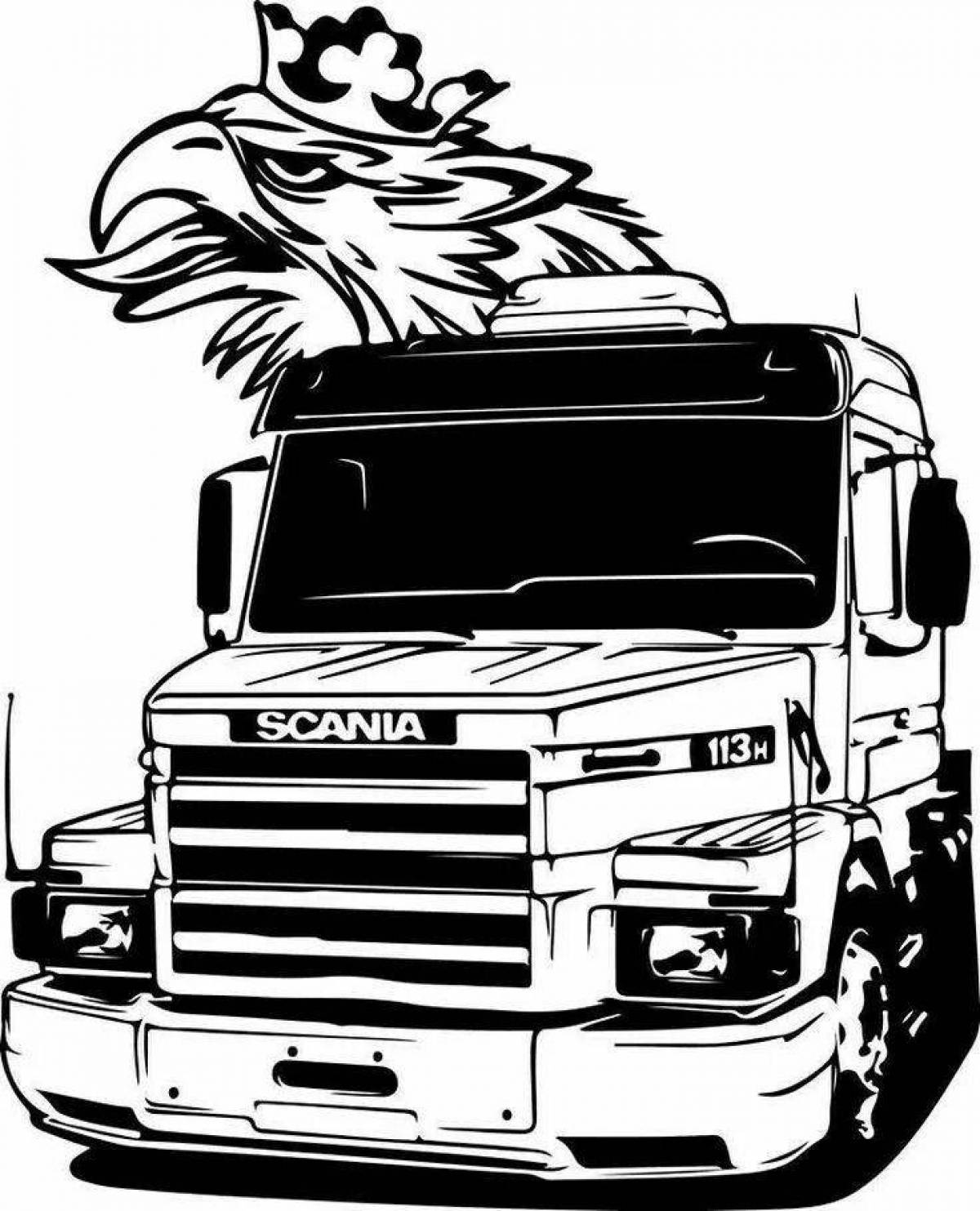 Amazing scania coloring page