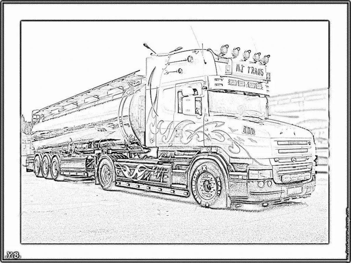 Sweet scania coloring page