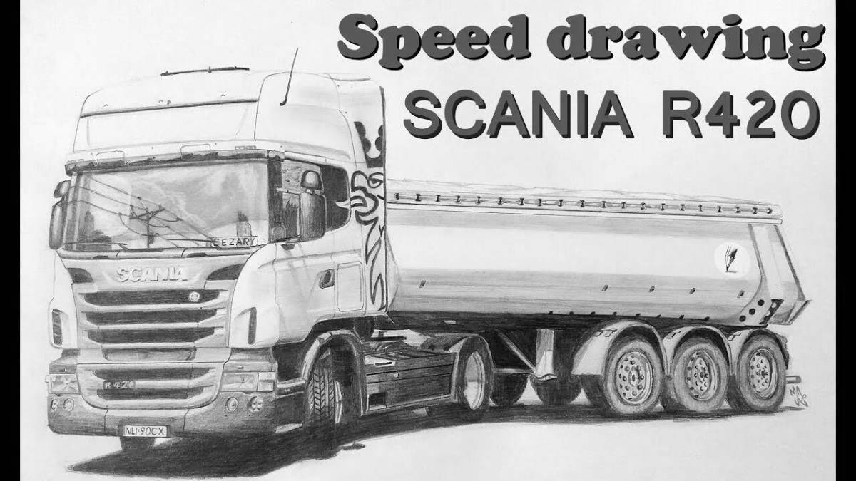 Beautiful scania coloring page