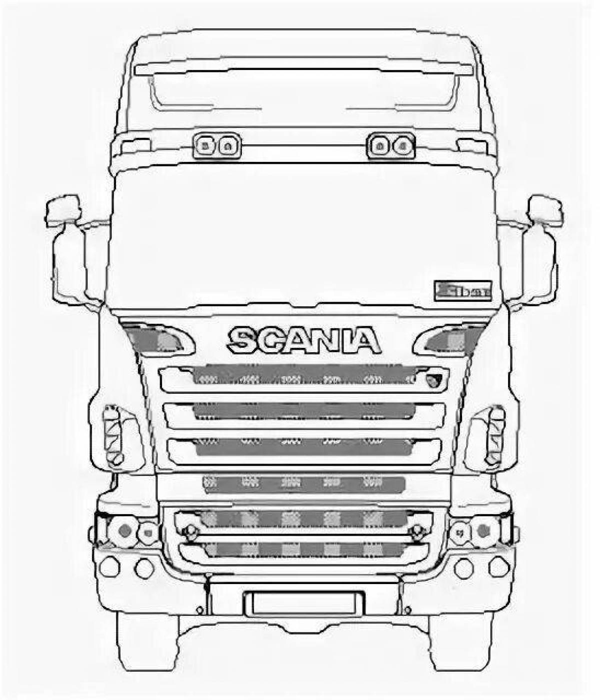 Intriguing scania coloring page