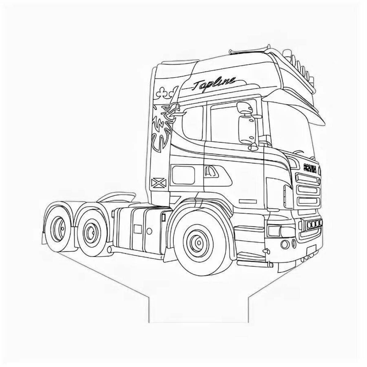 Amazing scania coloring page