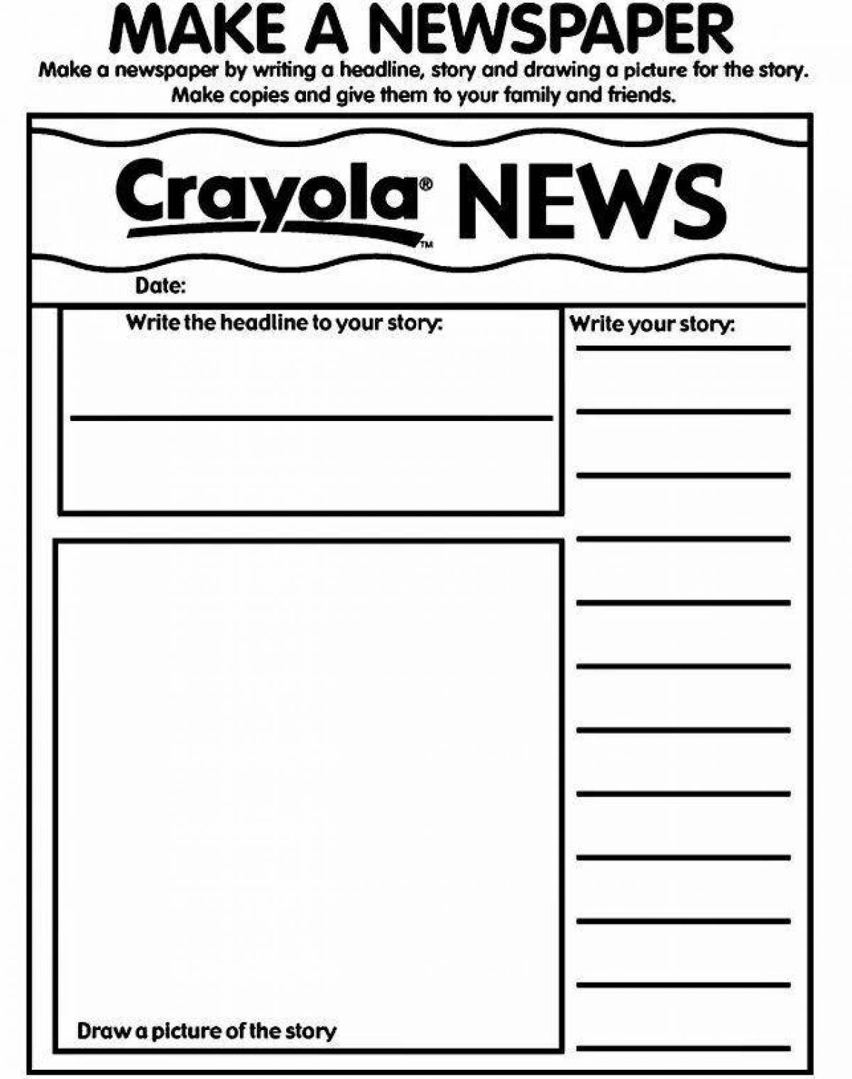 Newspaper color-explosion coloring page