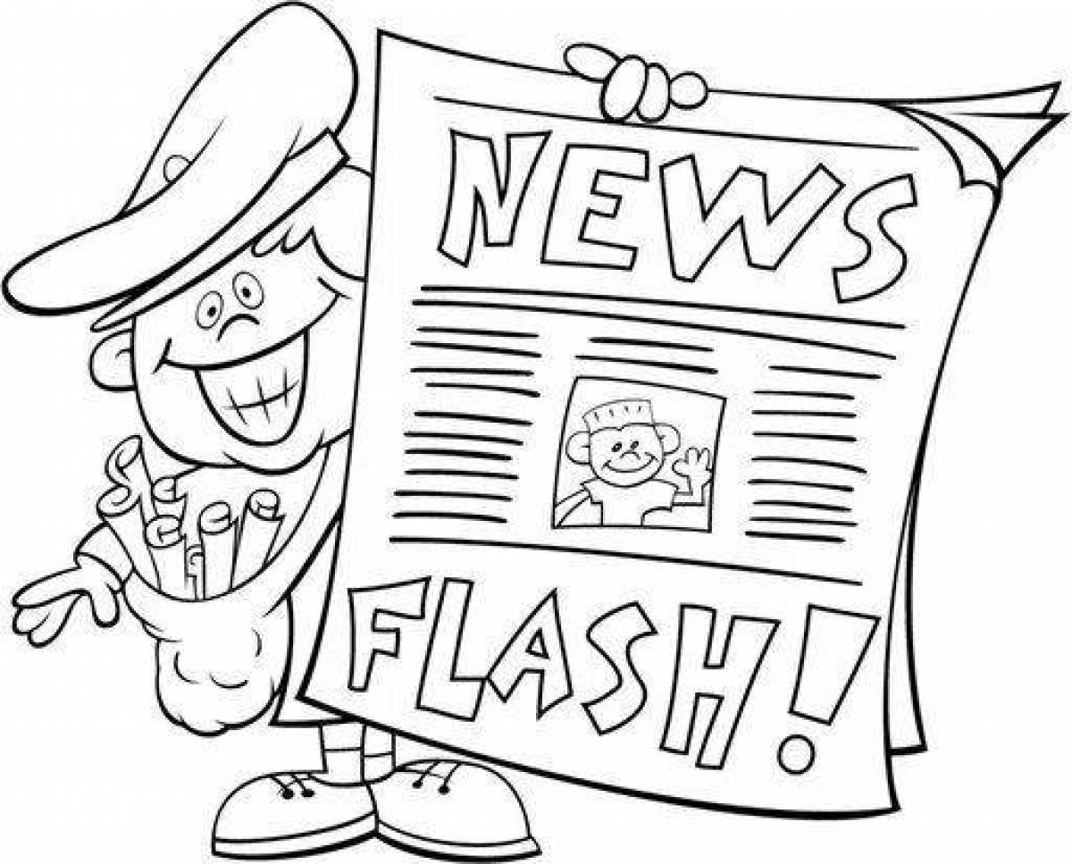 Newspaper color-frenzy coloring page