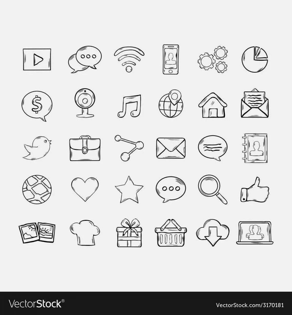 Playful coloring icons
