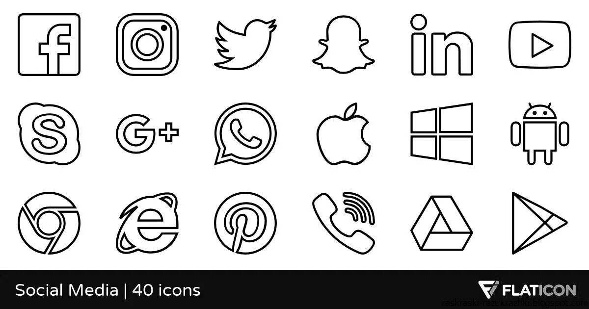 Bold coloring page icons