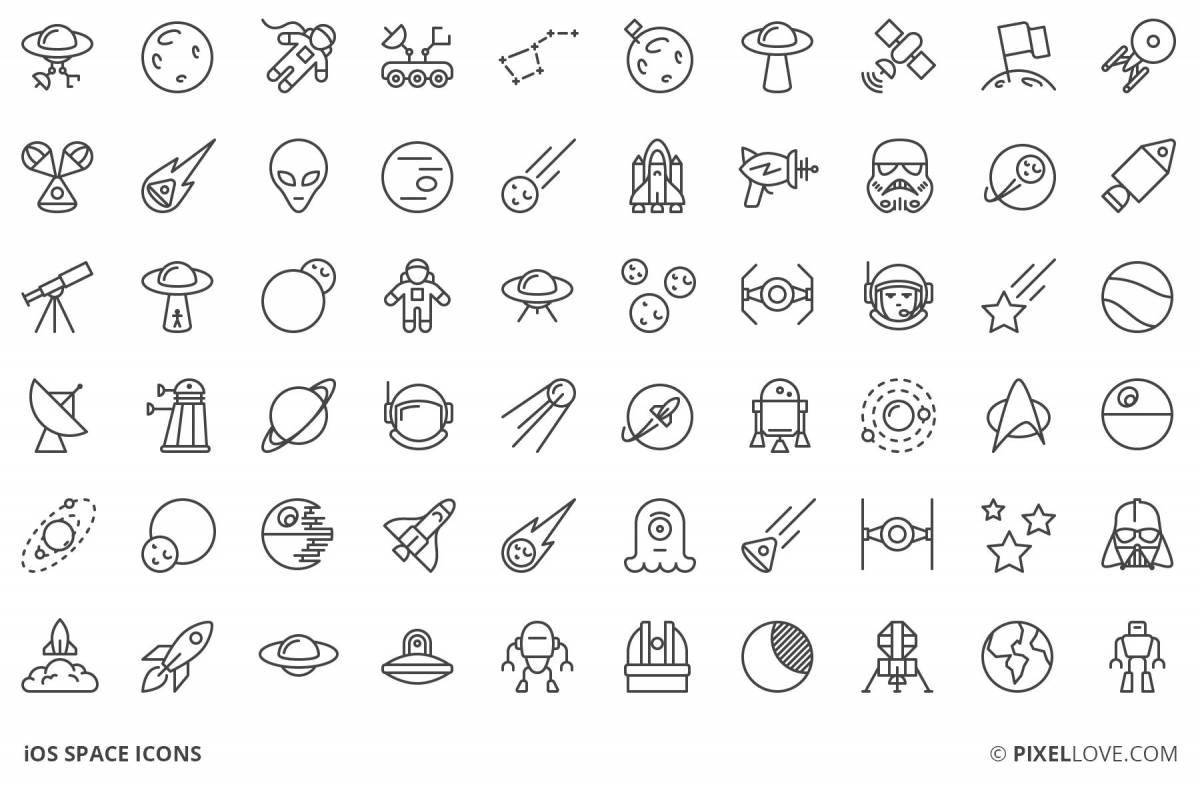Fancy coloring page icons