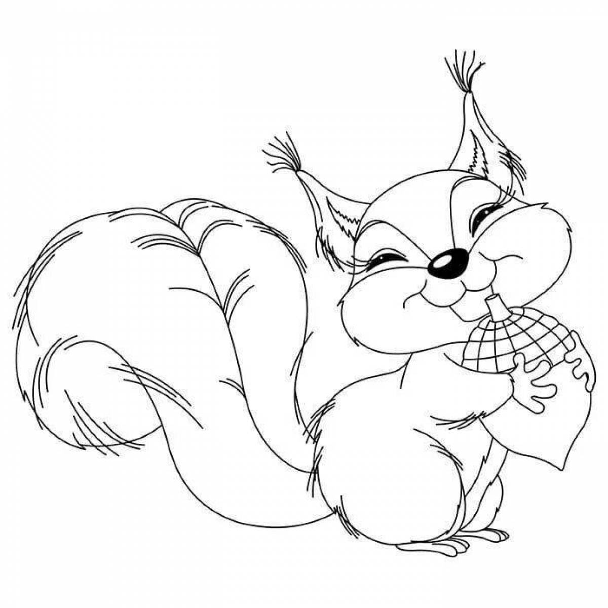 Giggly coloring squirrel