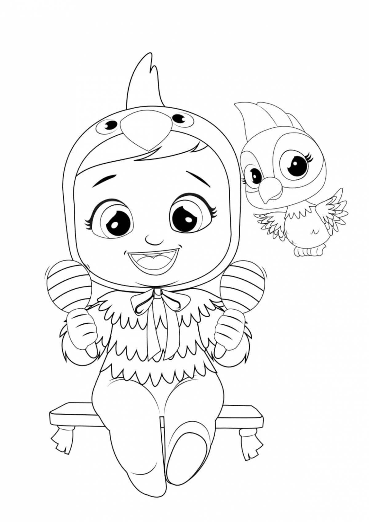 Crybaby animated coloring page