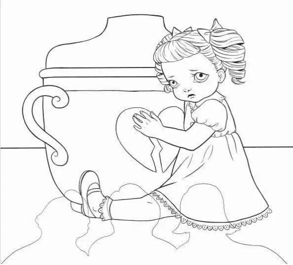 Crybaby adorable coloring page