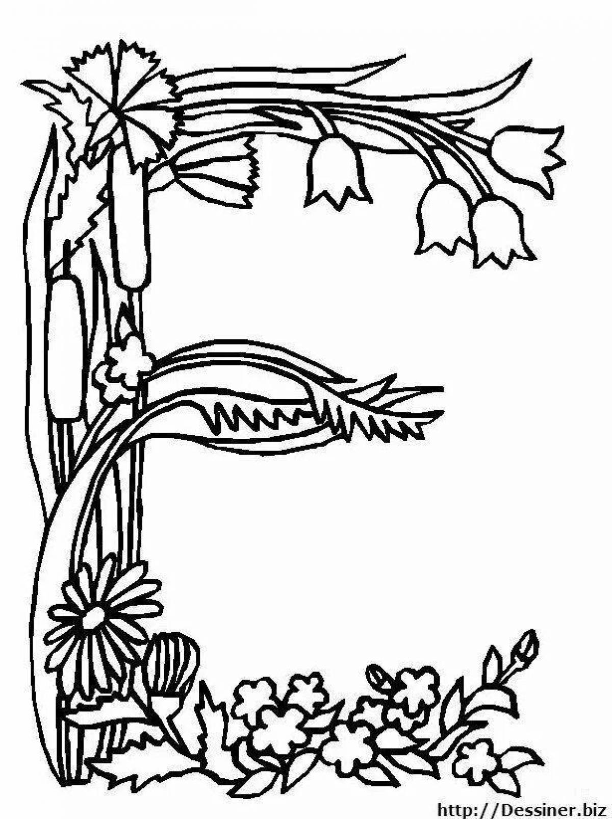Playful coloring page initial letter