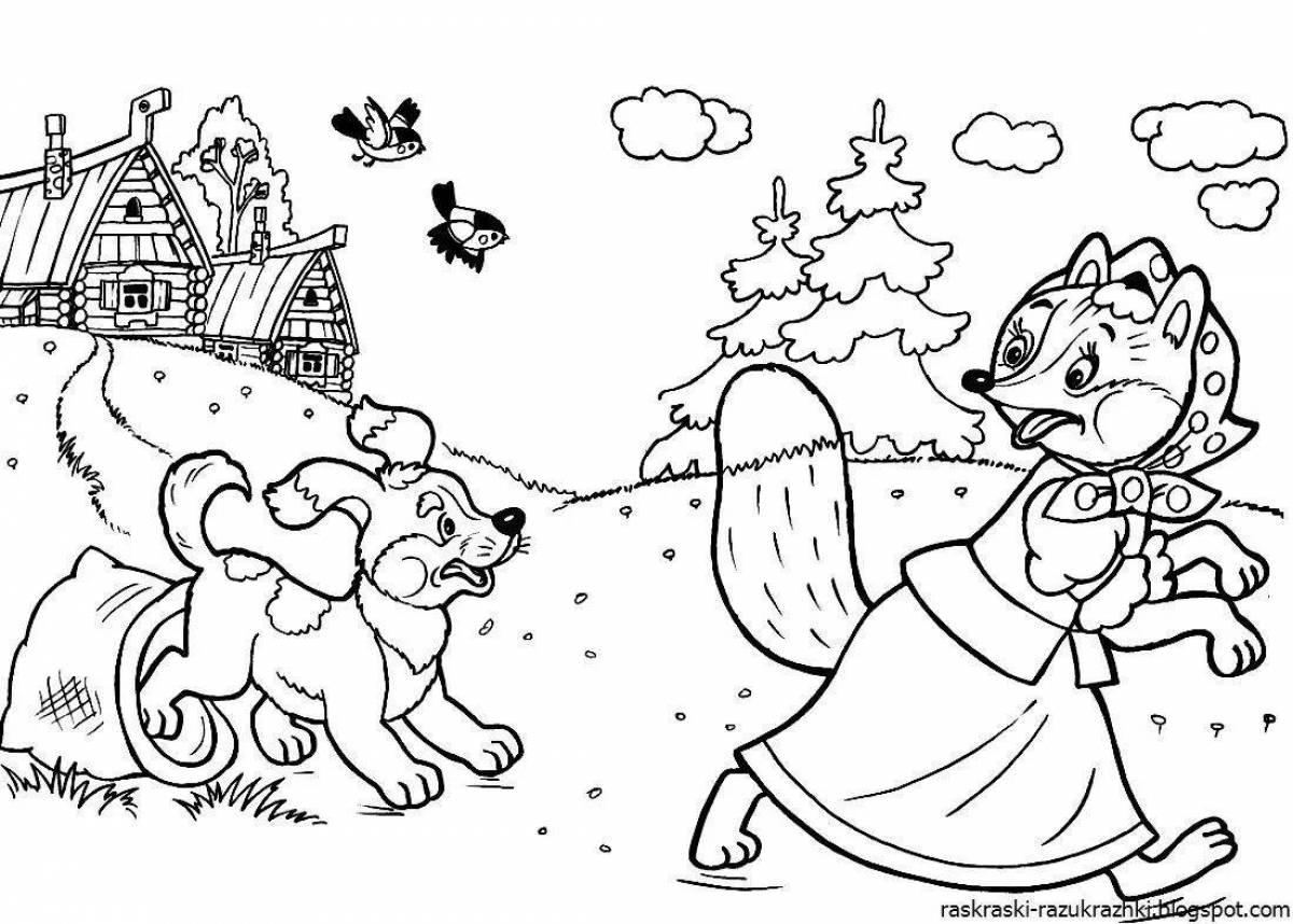 Intriguing coloring book Russian fairy tales