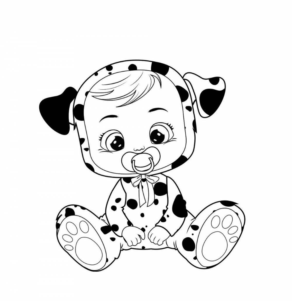 Charan baby colorful coloring page