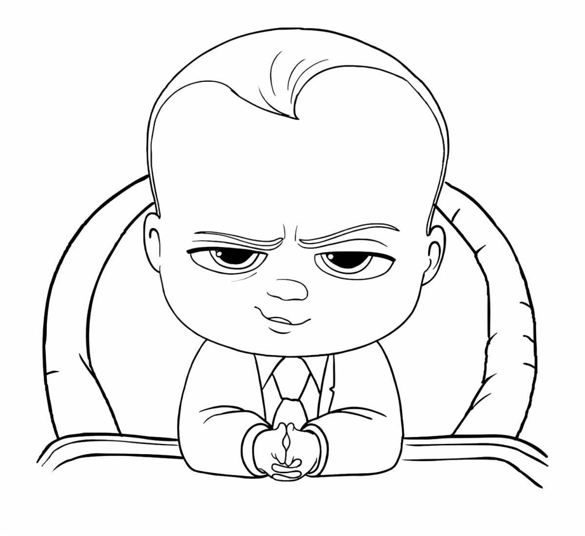 Charan baby animated coloring page