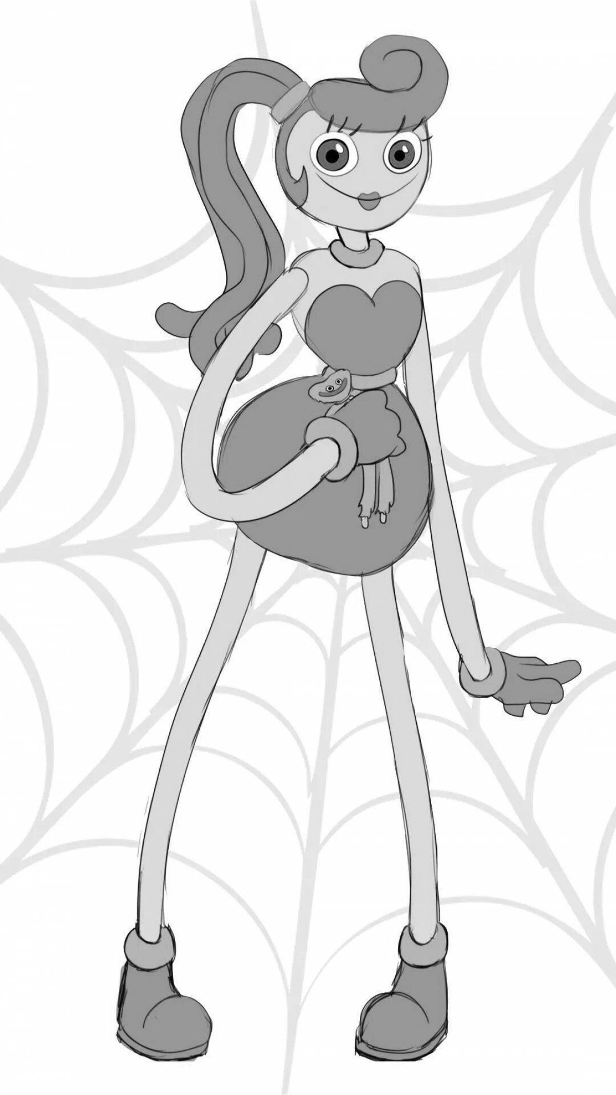 Animated coloring page mom leggy