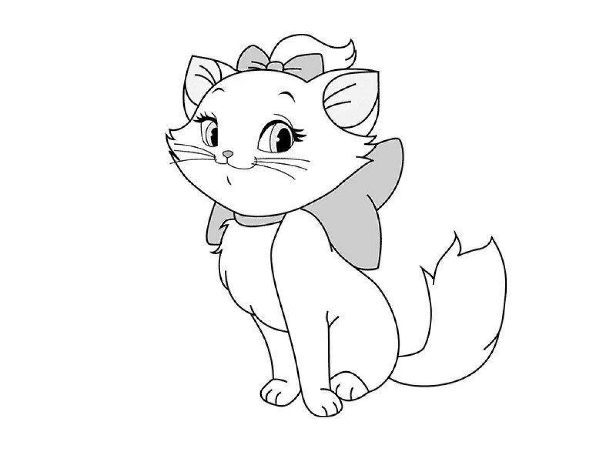 Adorable marie kitty coloring page