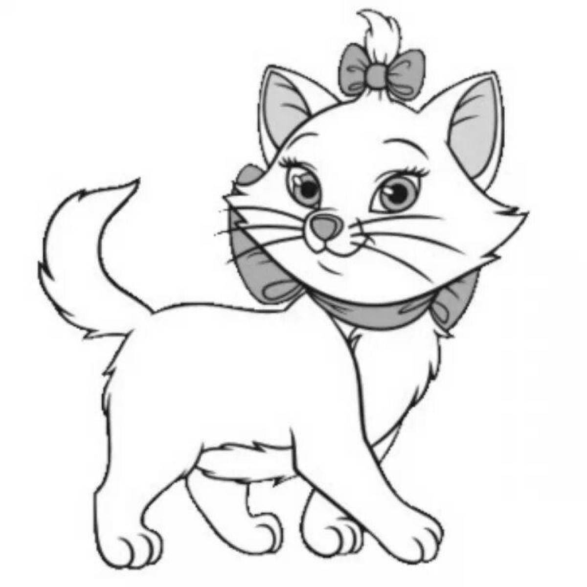 Adorable marie kitty coloring page