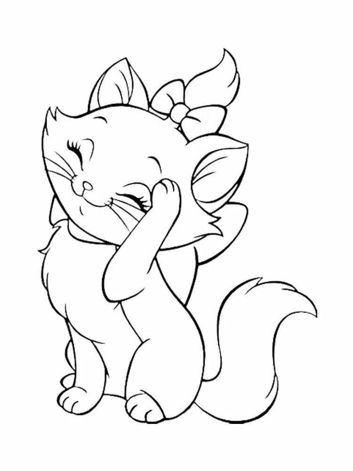 Cute marie kitty coloring page