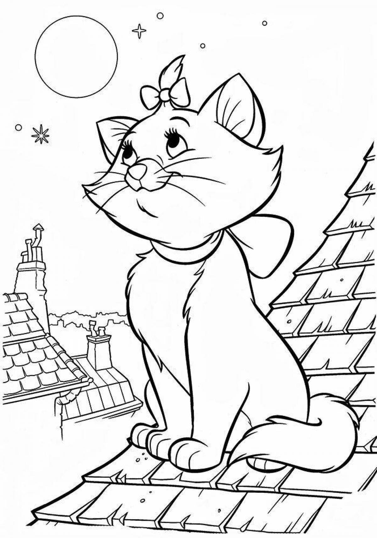 Marie kitty magic coloring page