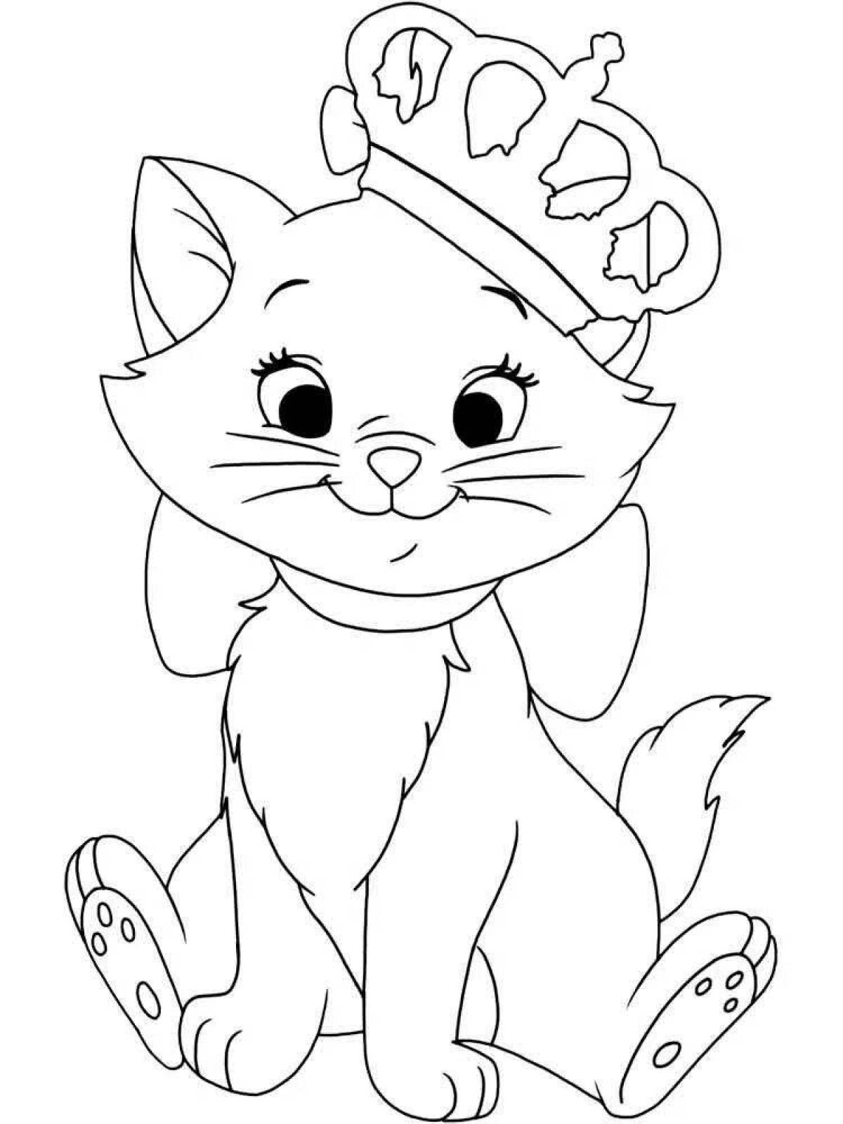 Glorious marie kitty coloring page