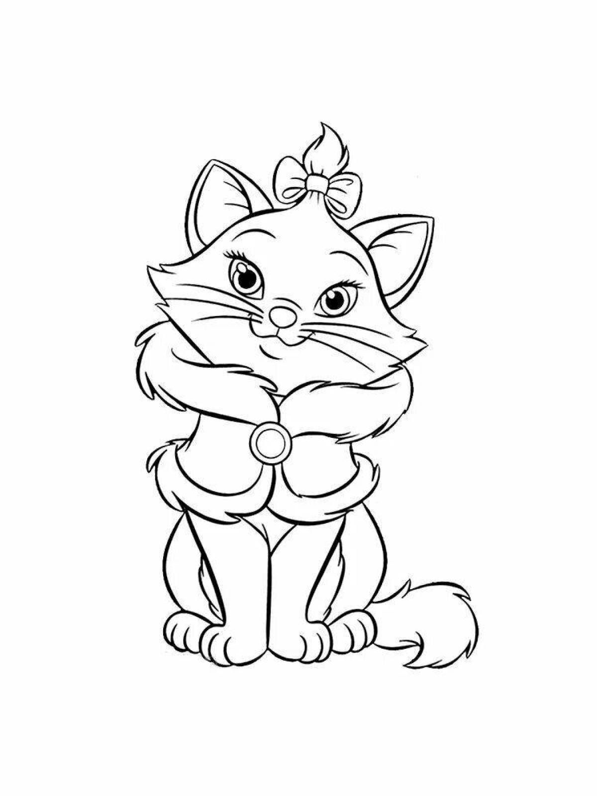 Exquisite marie kitty coloring page