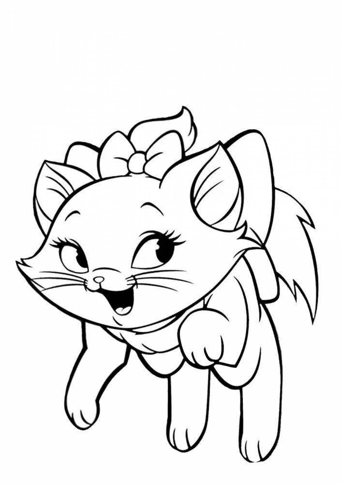 Awesome marie kitty coloring page