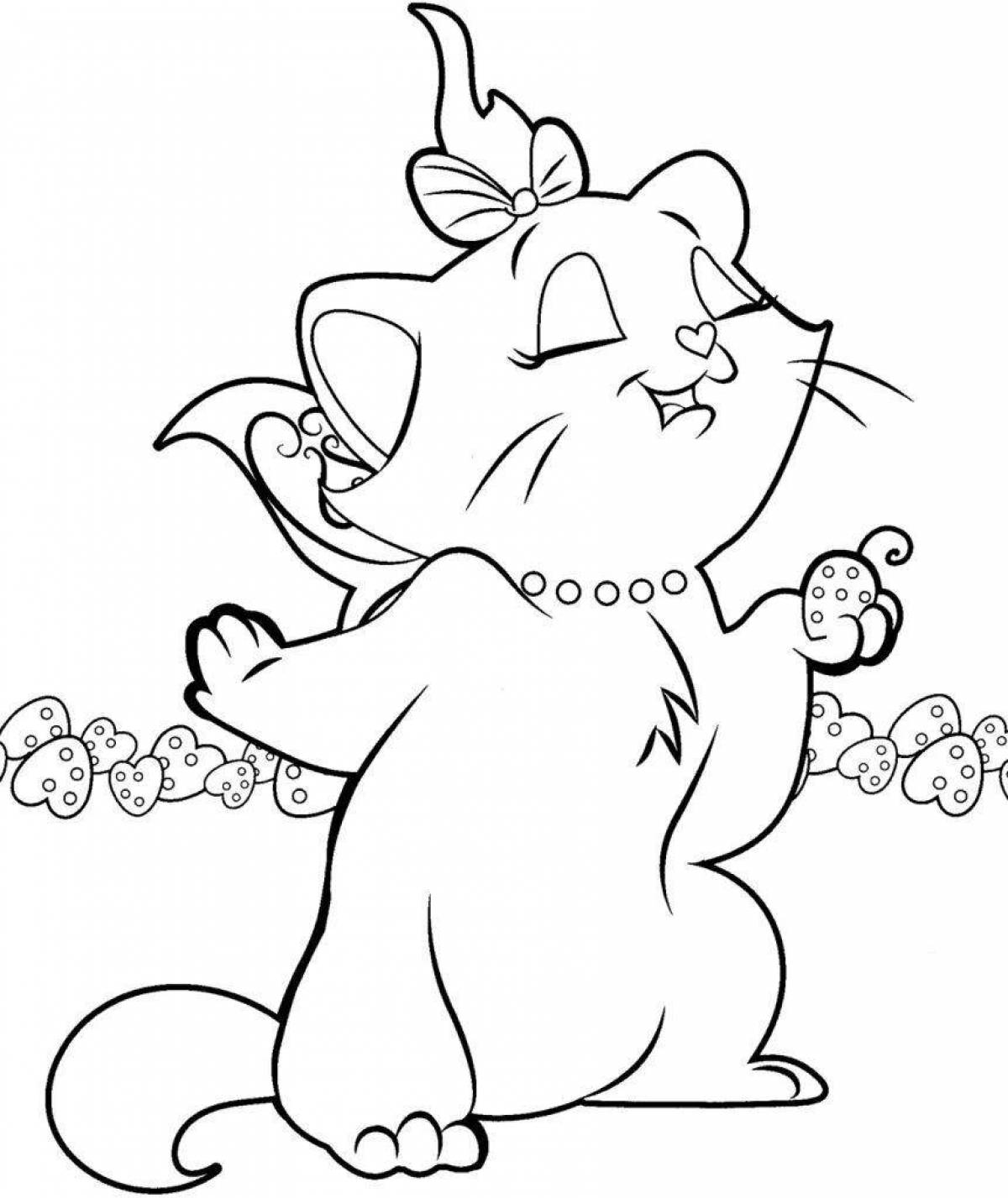 Beautiful marie kitty coloring page