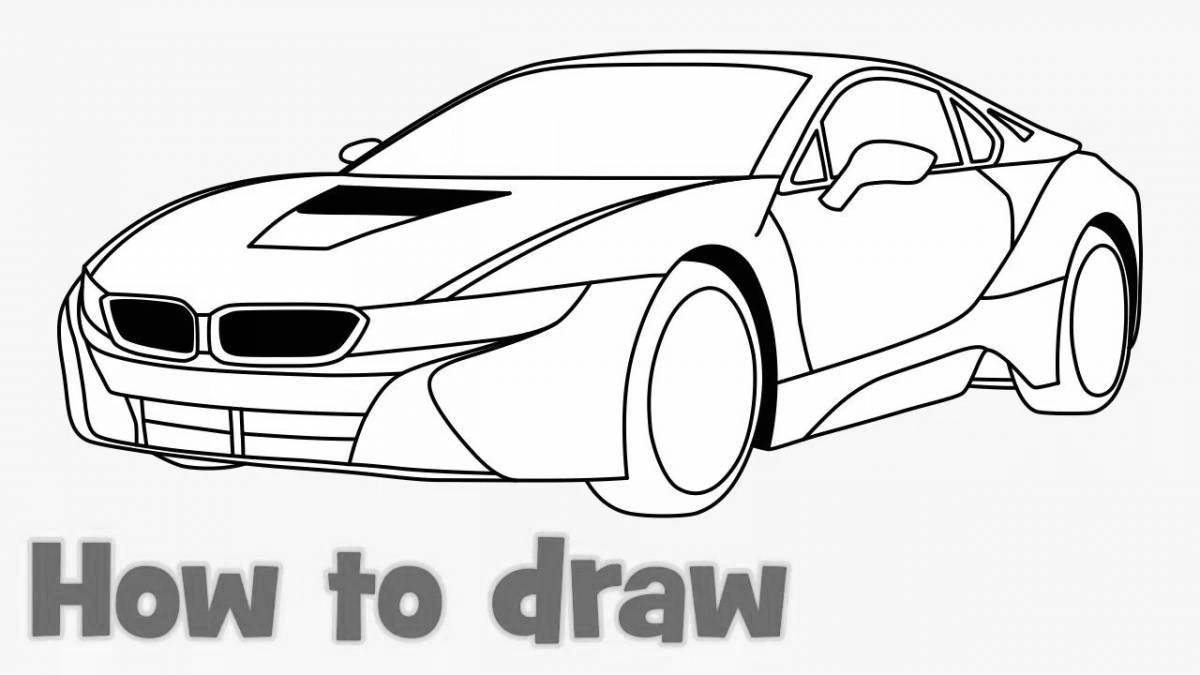 Great bmw i8 coloring page