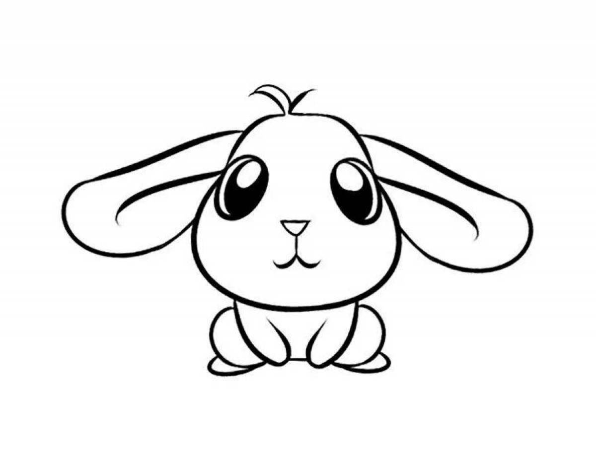 Cute and adorable rabbit coloring book