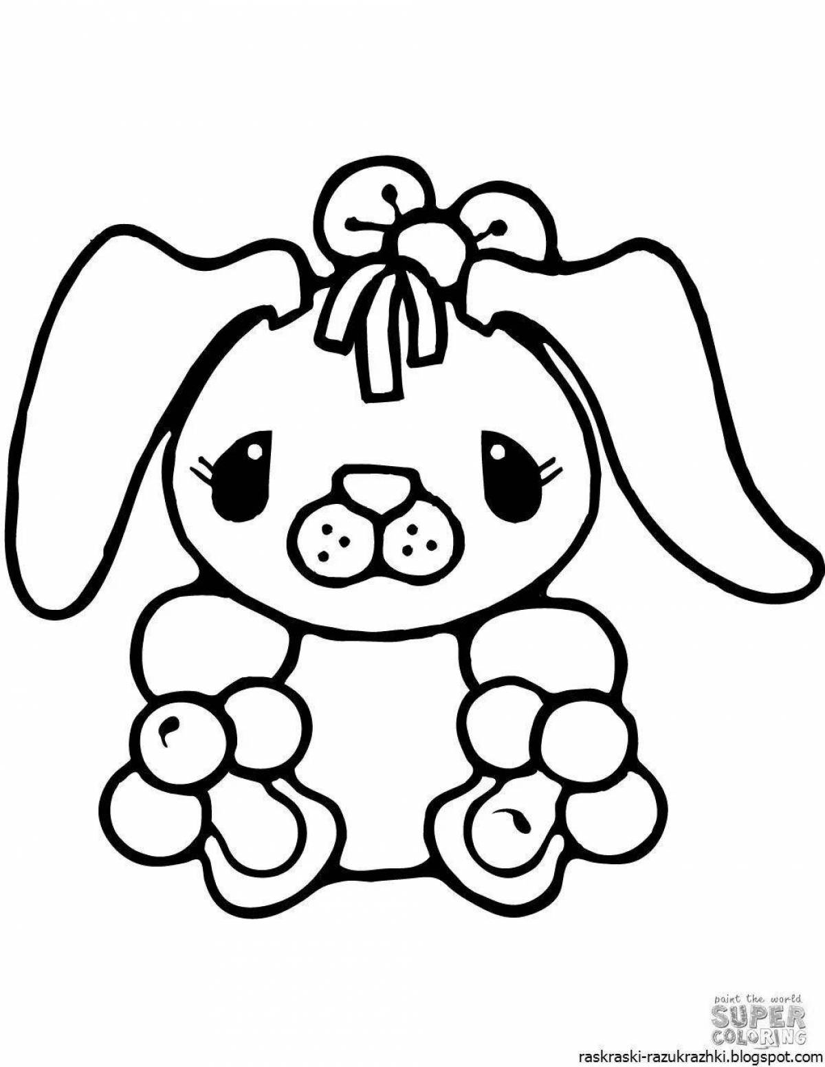 Cute and adorable bunny coloring book