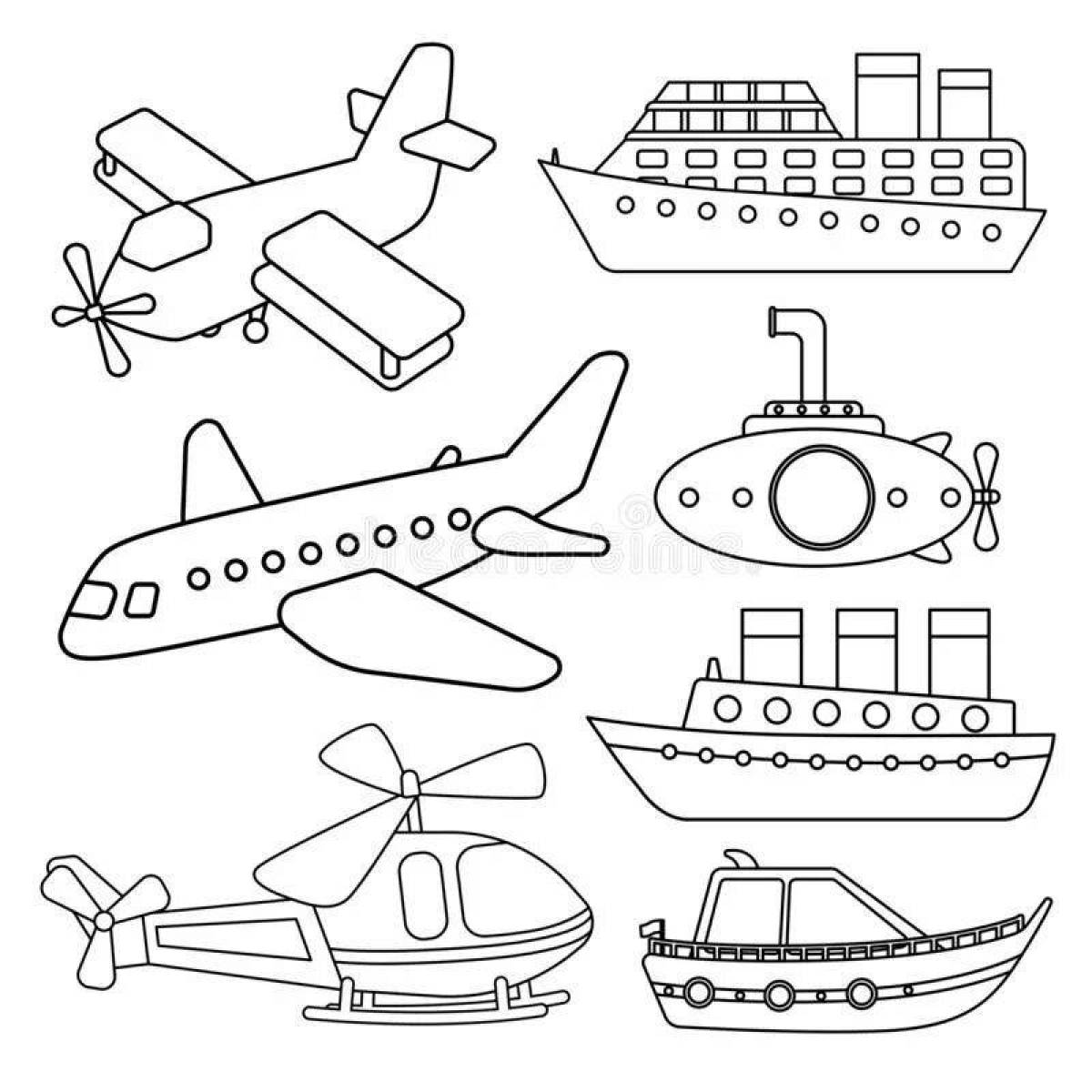 Glorious water transport coloring page