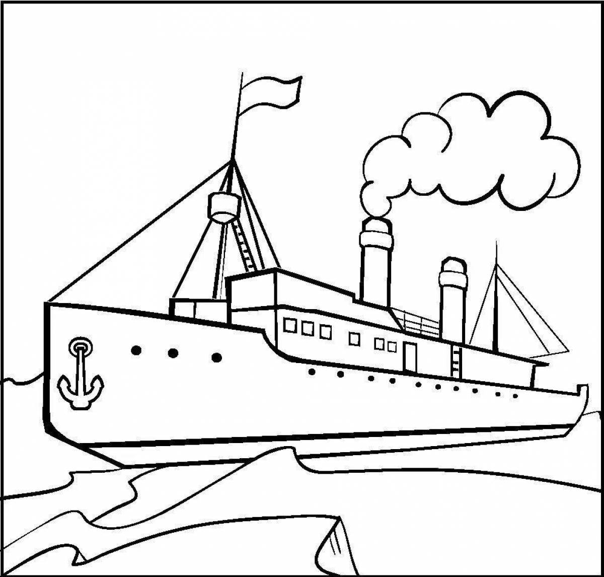Glowing water transport coloring page