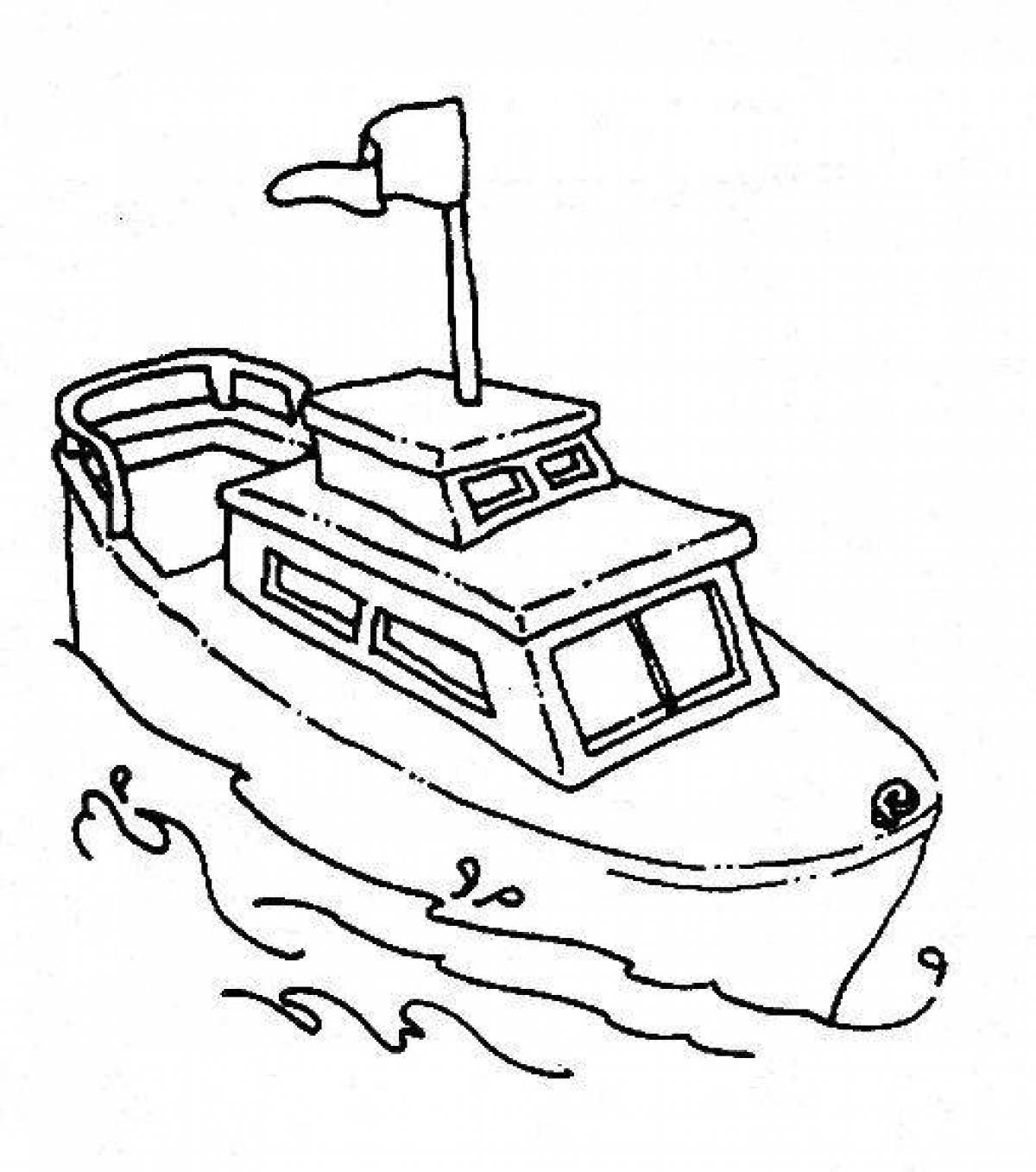 Luxury water transport coloring book