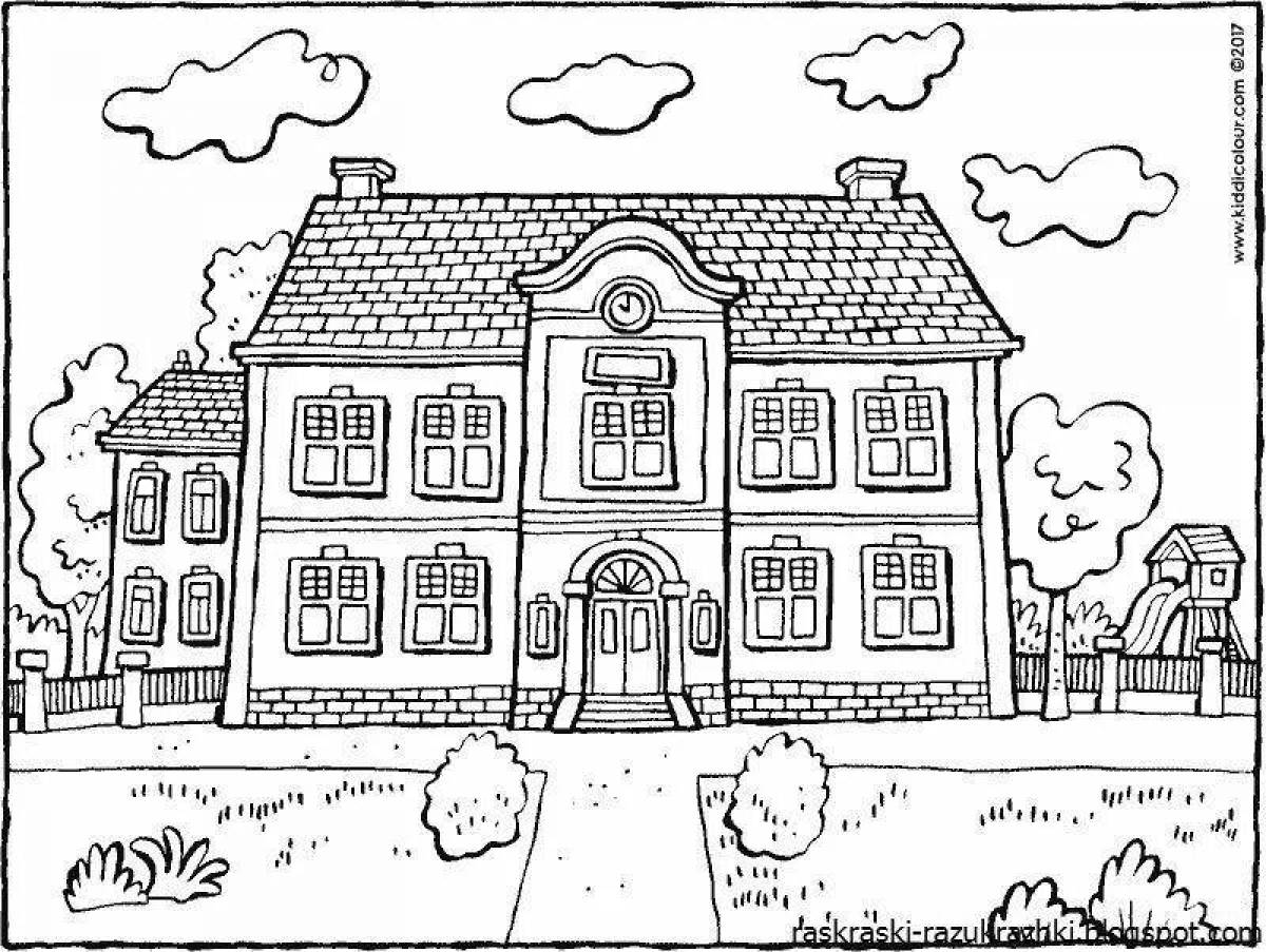 Coloring page my school
