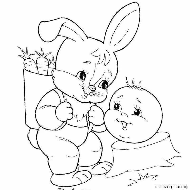 Animated bun coloring page