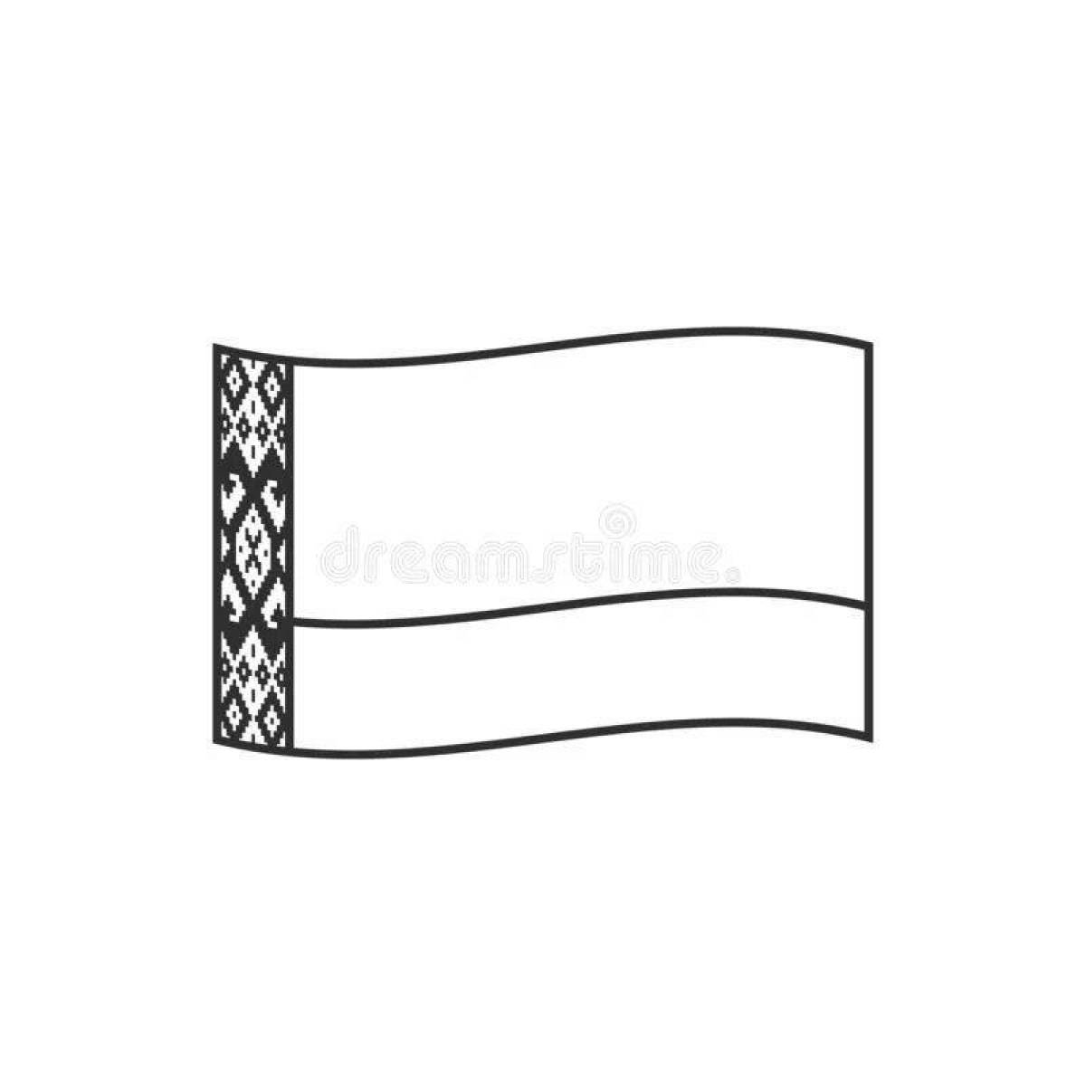 Coloring page happy belarusian flag