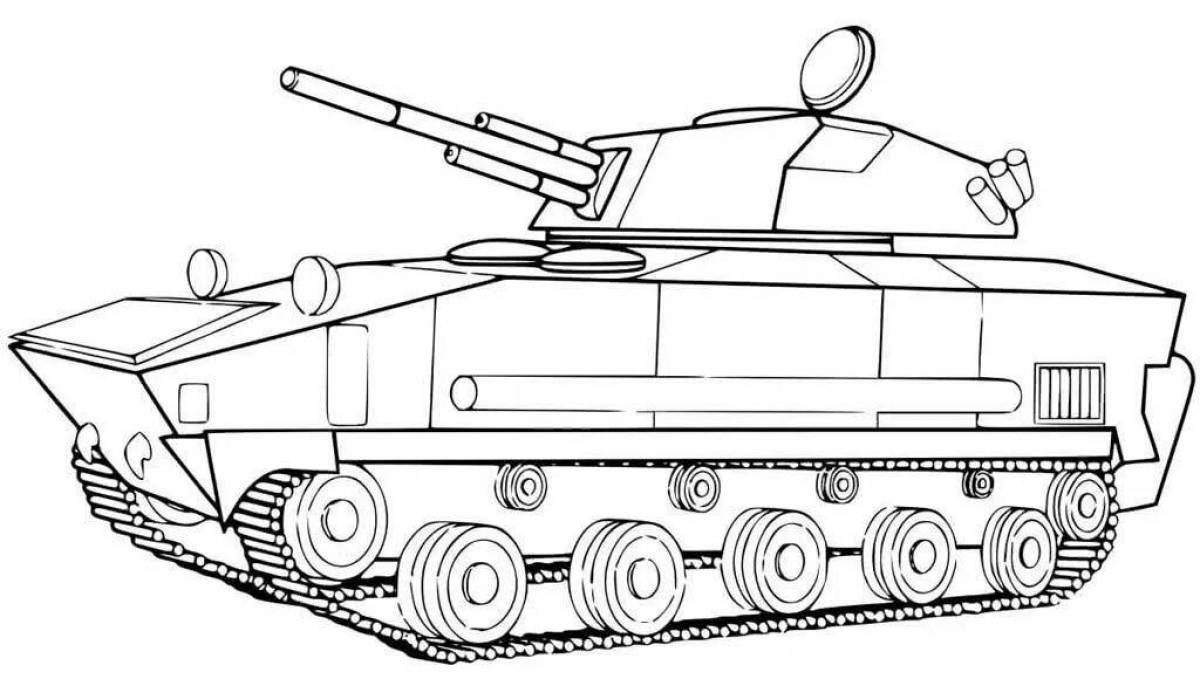 Gorgeous Russian tank coloring page