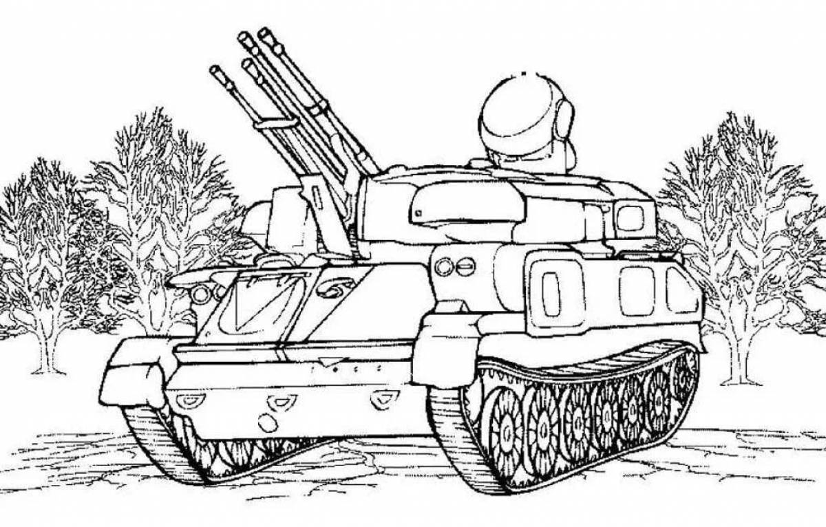 Поразительно детализированная раскраска «русский танк»