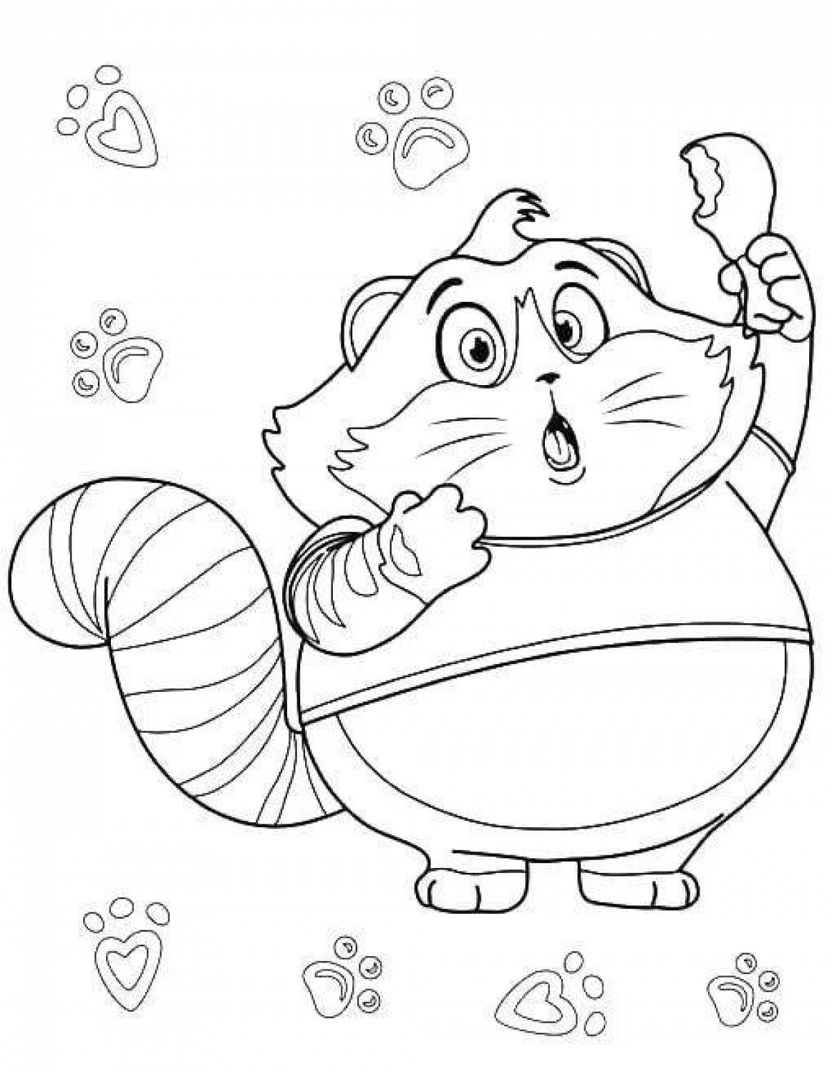 Fabulous cat donut coloring page
