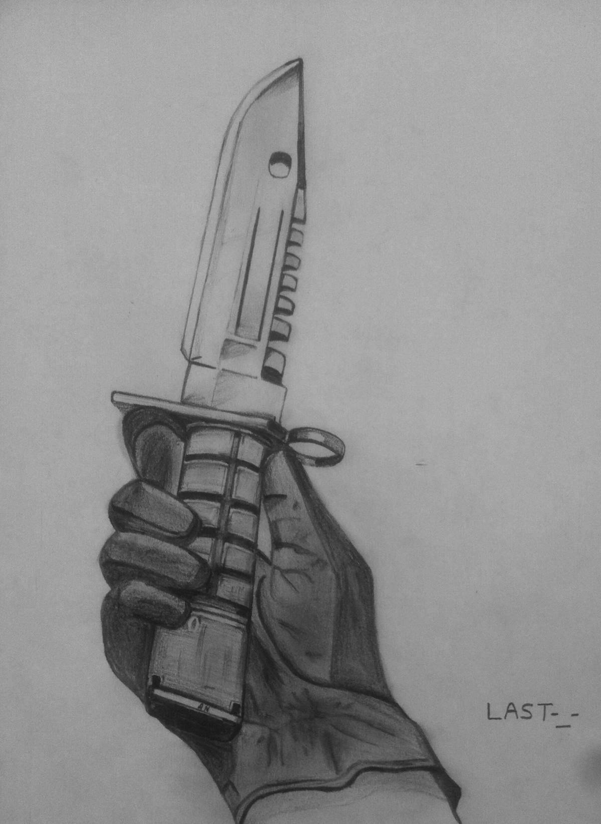 Раскраска штык-нож м9