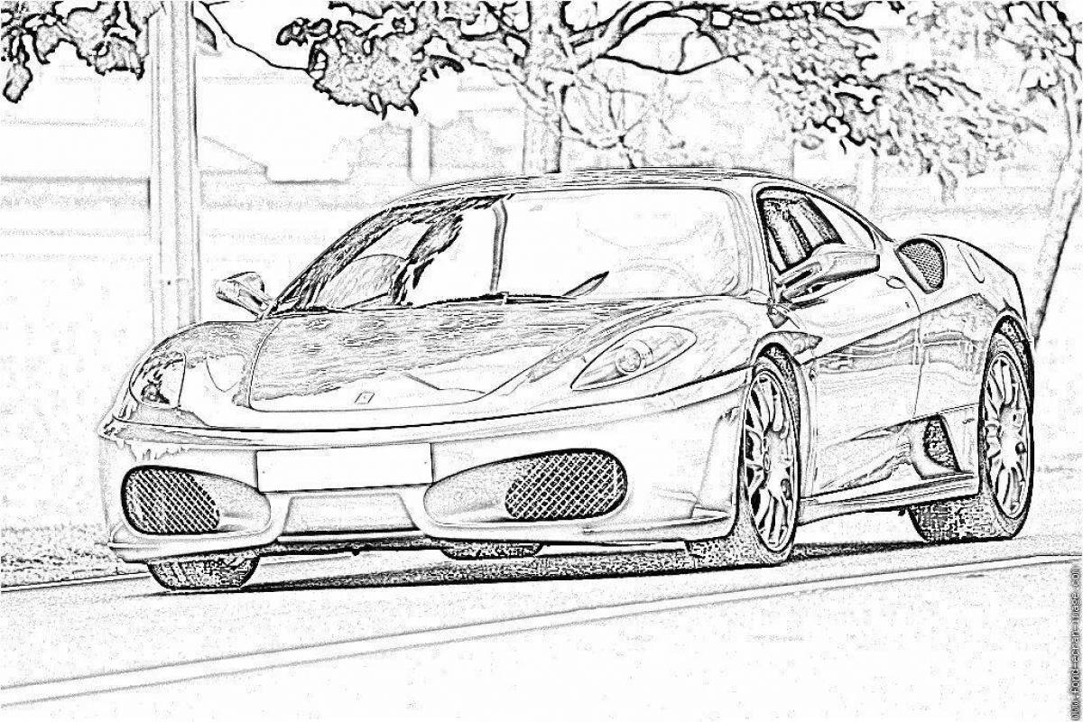Ferrari bold car coloring page