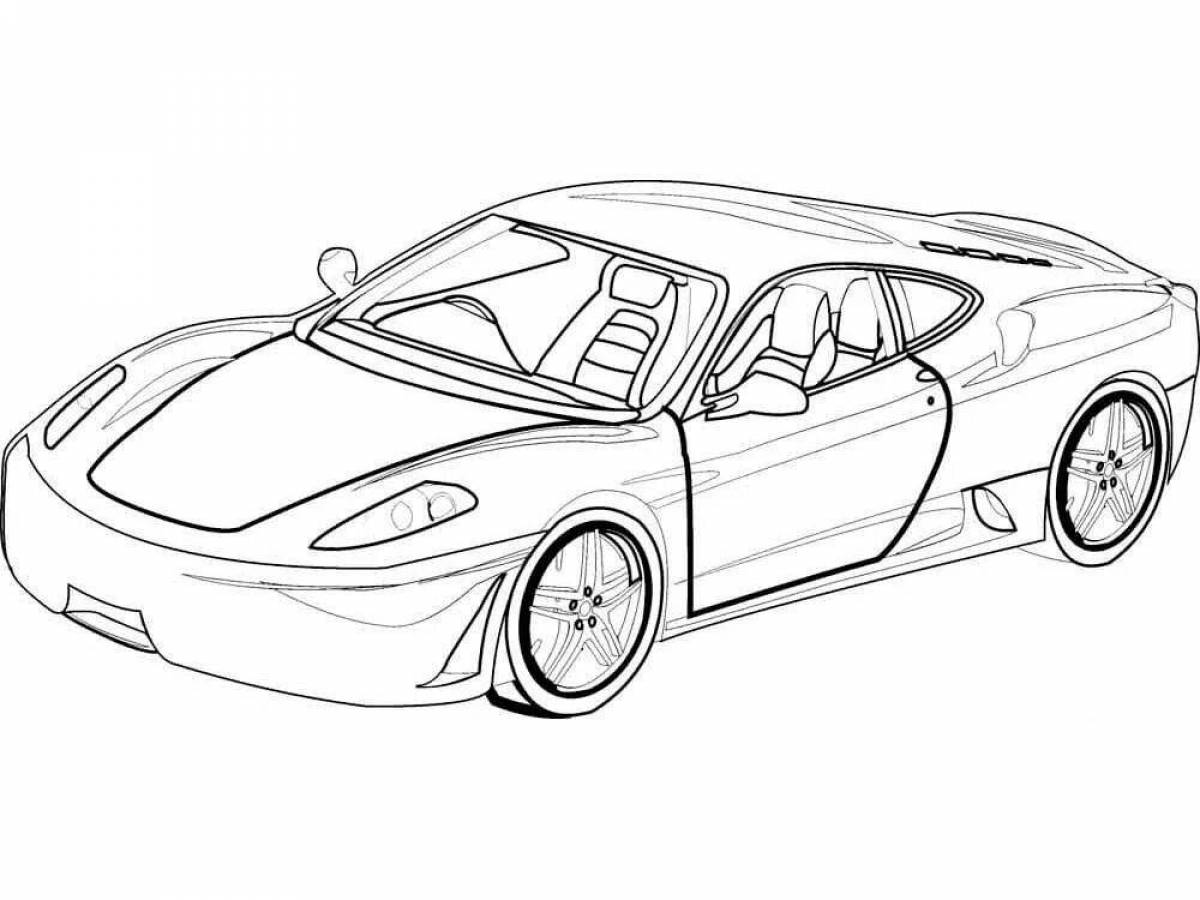 Ferrari luxury car coloring page