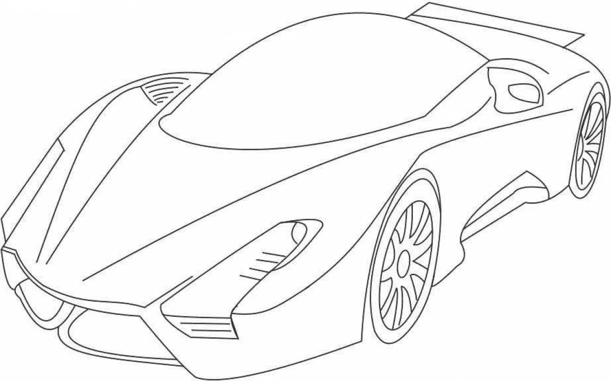 Ferrari fine car coloring page