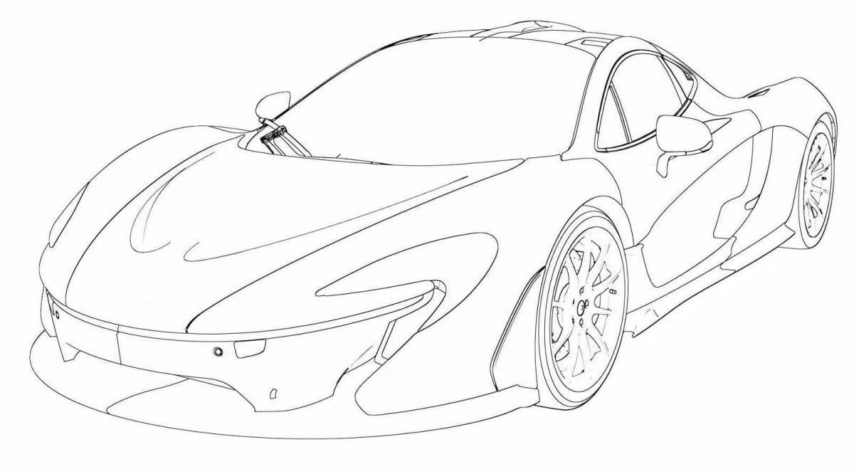 Coloring page smooth ferrari car