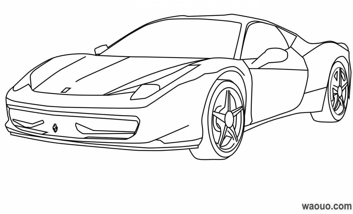 Ferrari funny car coloring page