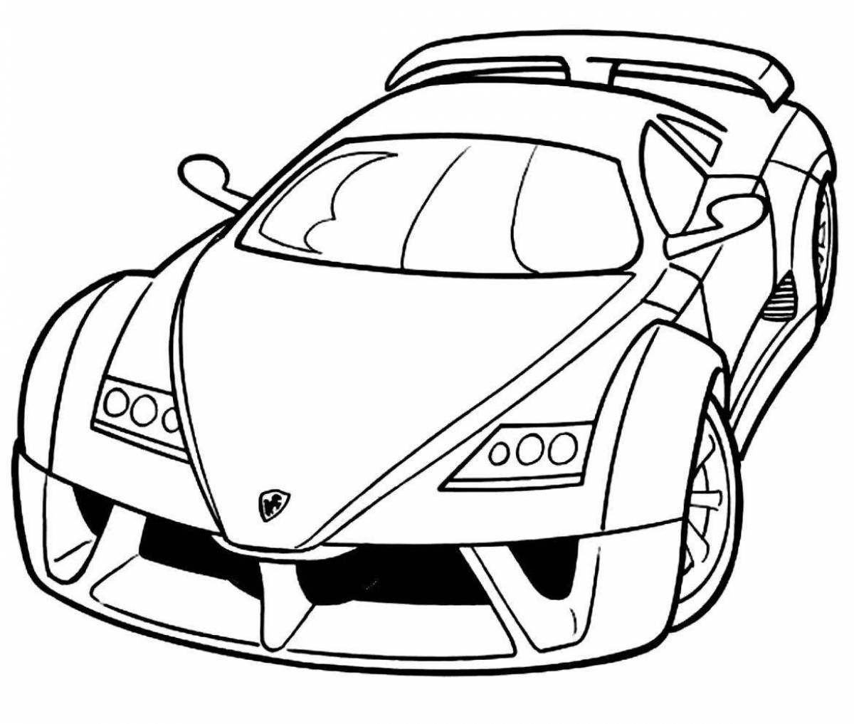 Ferrari playful car coloring page