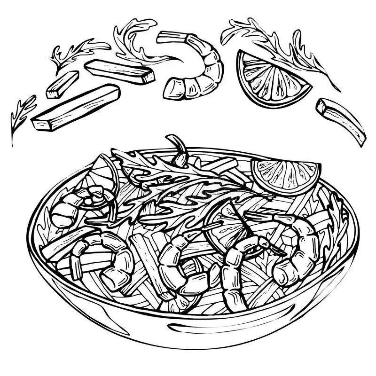 Caesar salad coloring page welcome