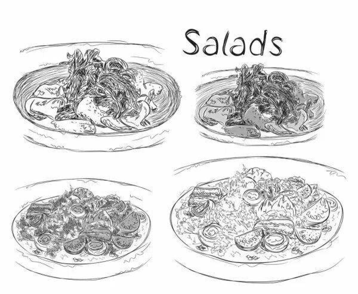 Gorgeous caesar salad coloring page