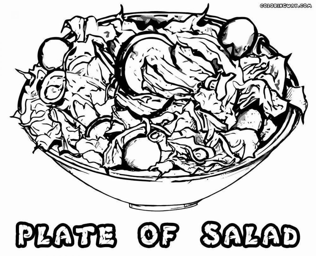 Soulful caesar salad coloring page