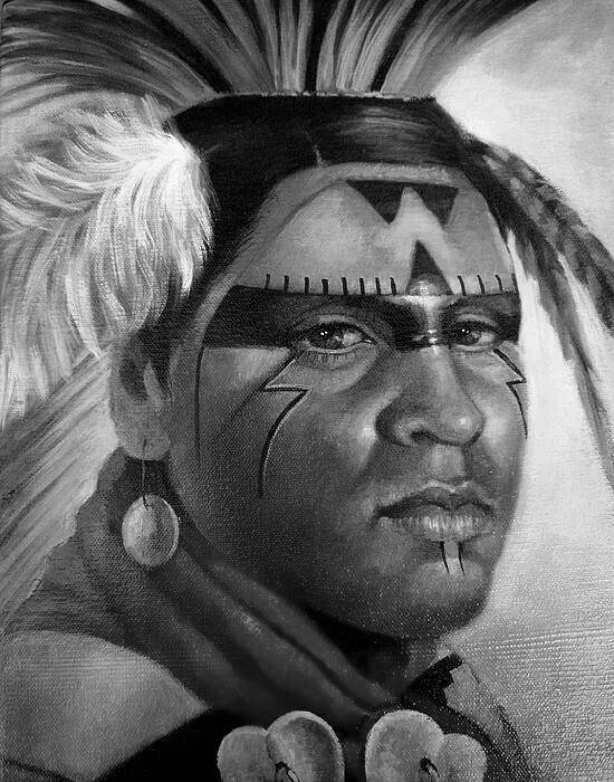 Смелые раскраски индейцев на лице